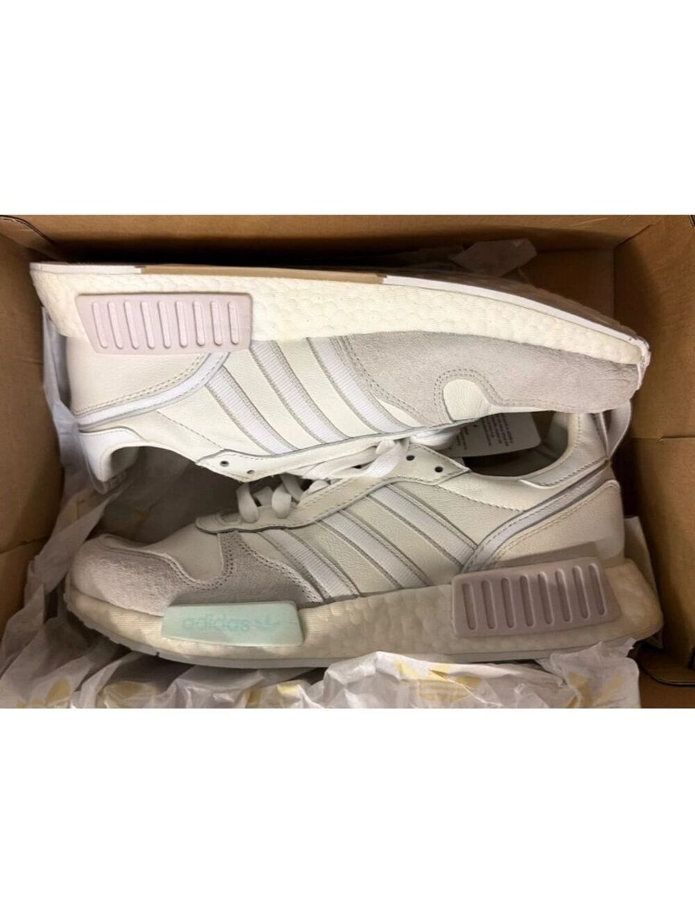 Adidas Risingstar x R1 White Grey Mens 7.5 G28939 Boost Sneakers New